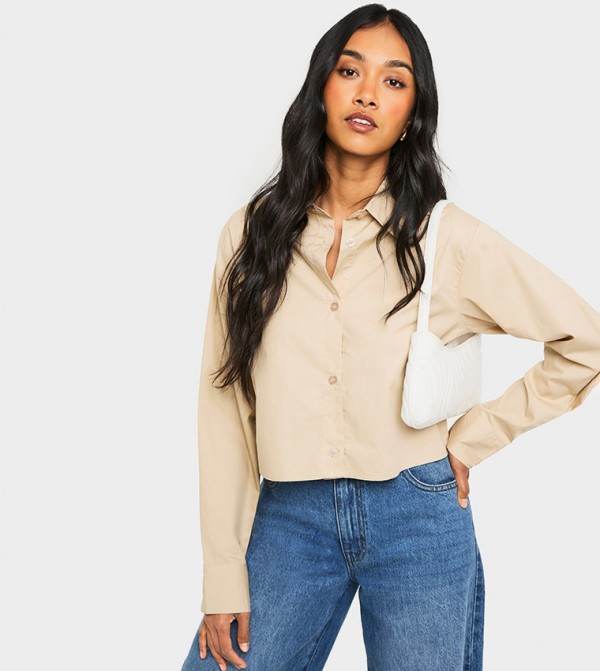 Cotton Poplin Cropped Shirt