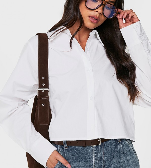 Cotton Poplin Cropped Shirt