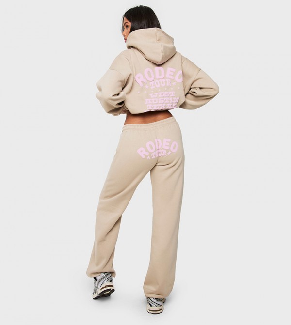 Rodeo Tour Slogan Puff Printed Wide Leg Sweatpants