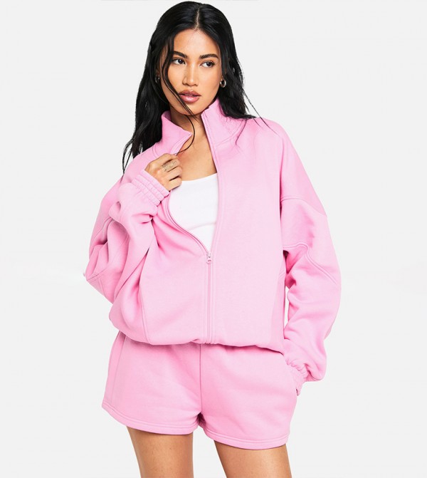 Zippered High Neck Jacket