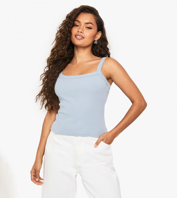 Thick Binding Ribbed Cami Top