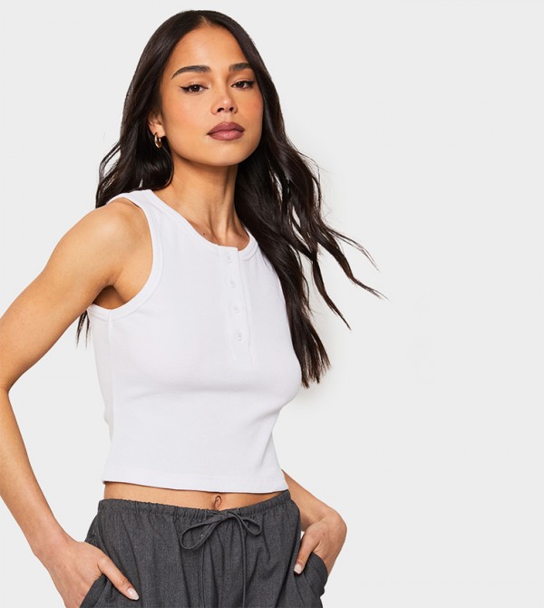 Henley Neck Tank Top