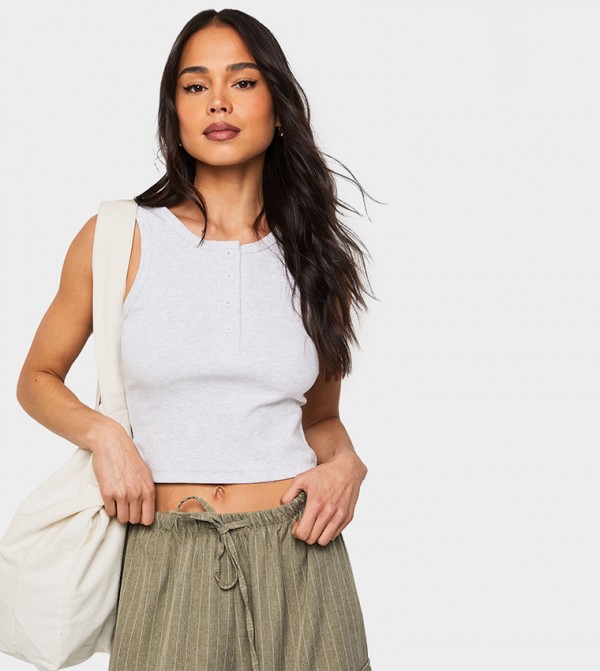 Henley Neck Tank Top