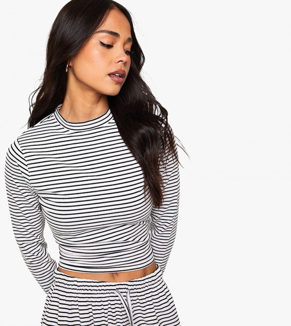Striped Long Sleeves Top