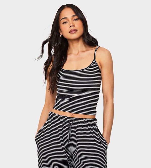 Striped Scoop Neck Camisole Top