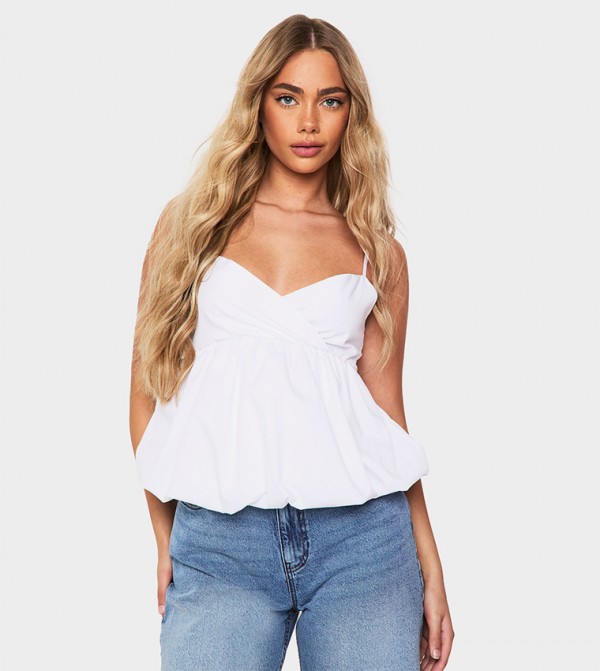 Puffball Poplin Cami Top