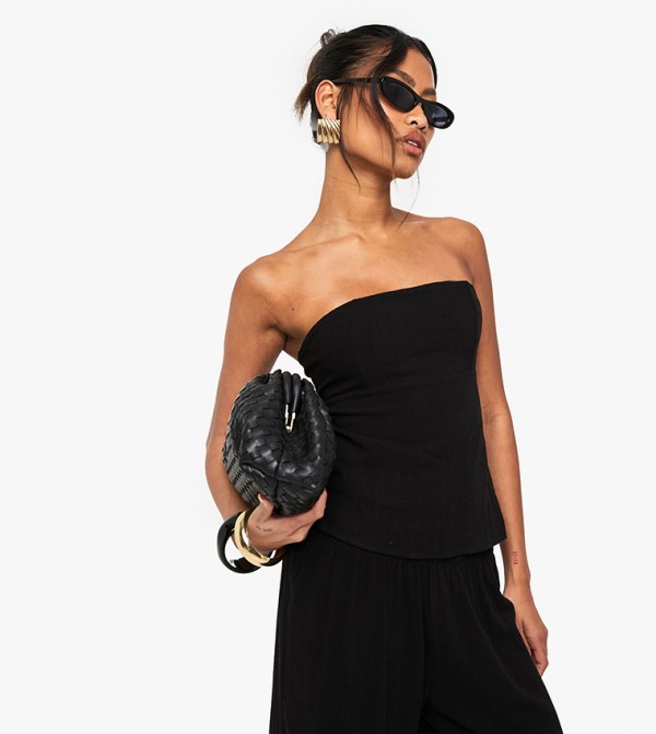 Linen Look Longline Bandeau Top