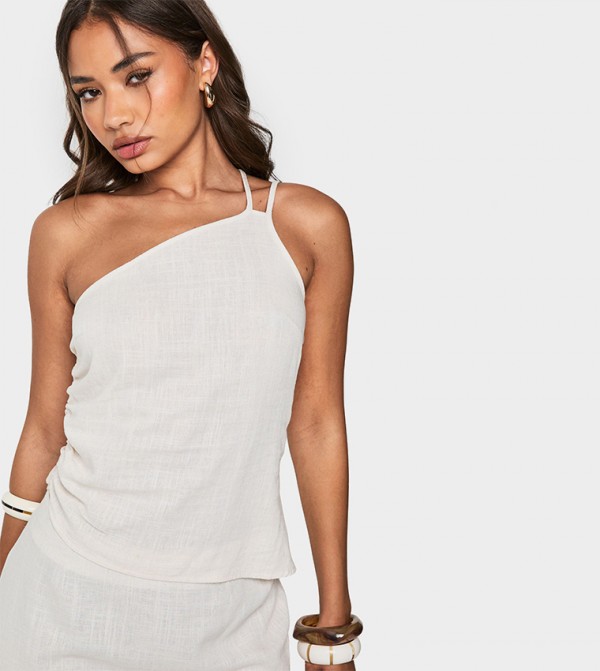 Linen Look Asymmetric Cami Top