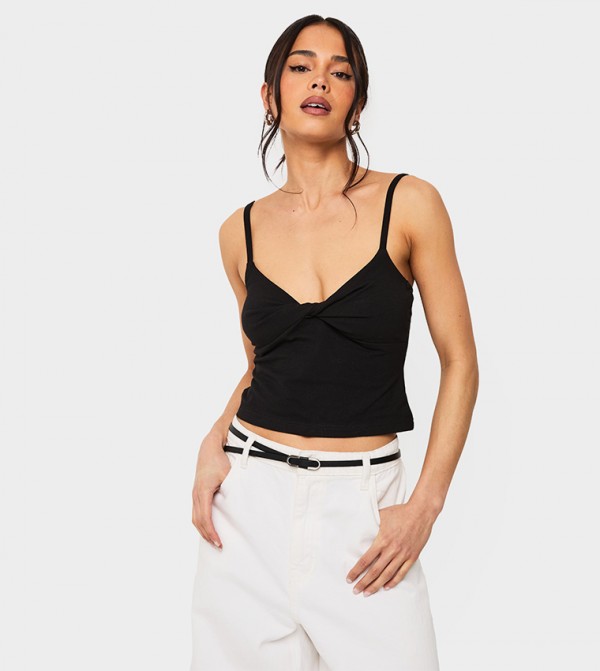 Twist Front Sweetheart Neck Cami Top