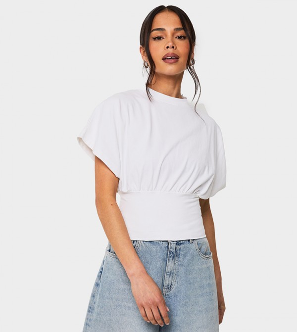 High Neck Extended Sleeves Top