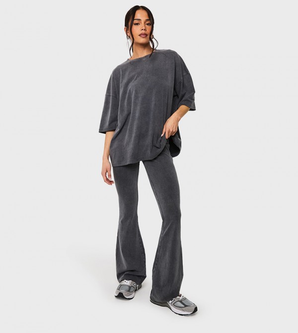 Acid Wash Flared Leggings