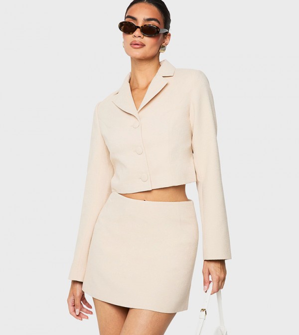 Boucle Long Sleeves Crop Blazer