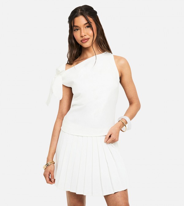 Pleated Micro Mini Skirt