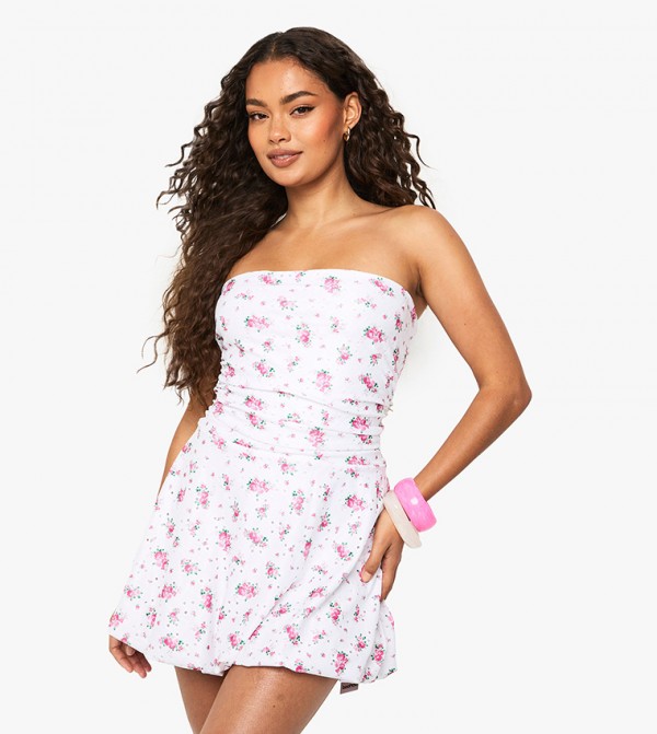 Ditsy Floral Bandeau Mini Dress