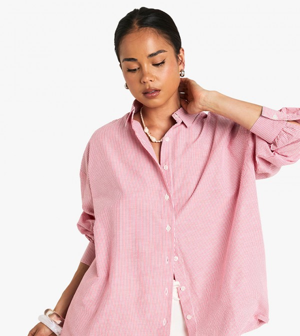 Pinstriped Oversized Shirt