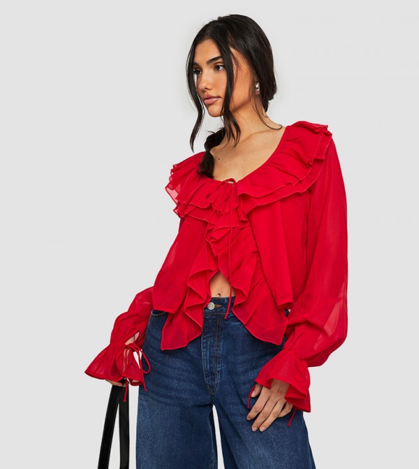 Chiffon Ruffle Top