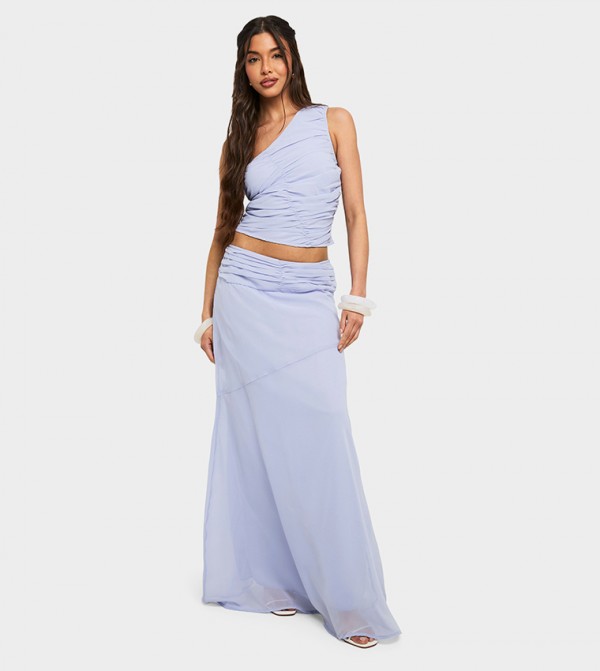 Chiffon Puddle Hem Maxi Skirt