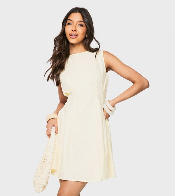 Poplin Seam Detail Shift Mini Dress