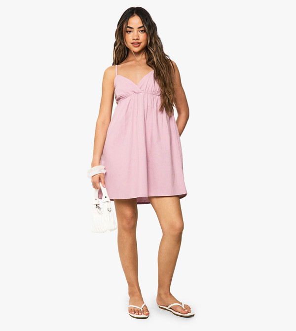 فستان ميني كامي كتان 