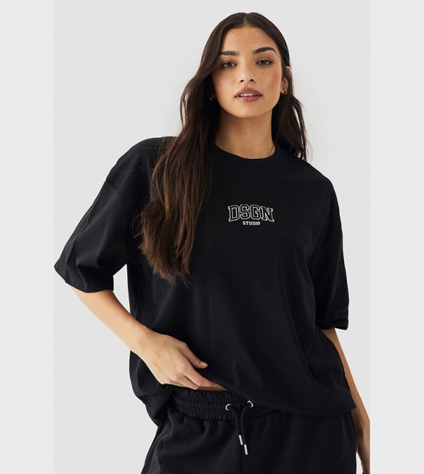 Dsgn Studio Embroidered Heavyweight Oversized T-Shirt