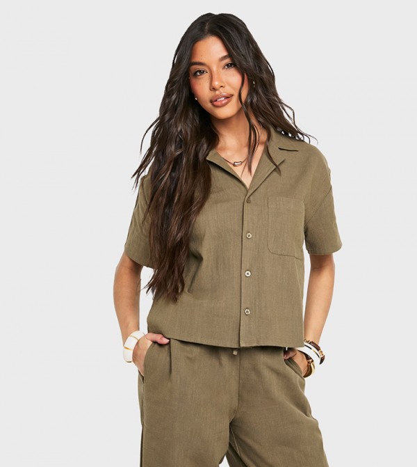 Linen Look Short Sleeves Shirt