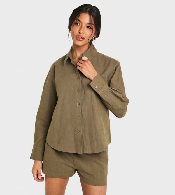 Linen Look Oversized Shirt