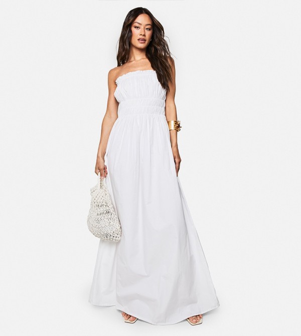 Tall Smocked Strapless Maxi Dress