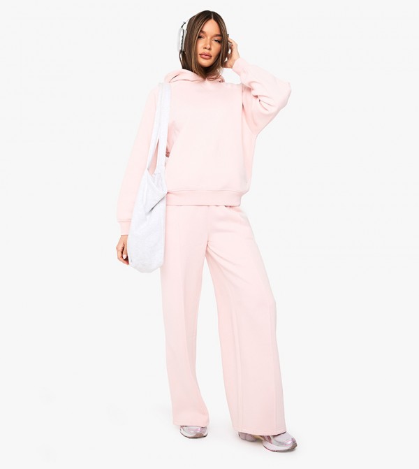 Pintuck Detail Straight Leg Sweatpants