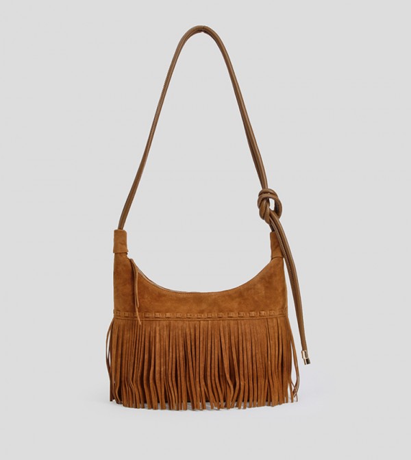 Fringe Trim Shoulder Bag