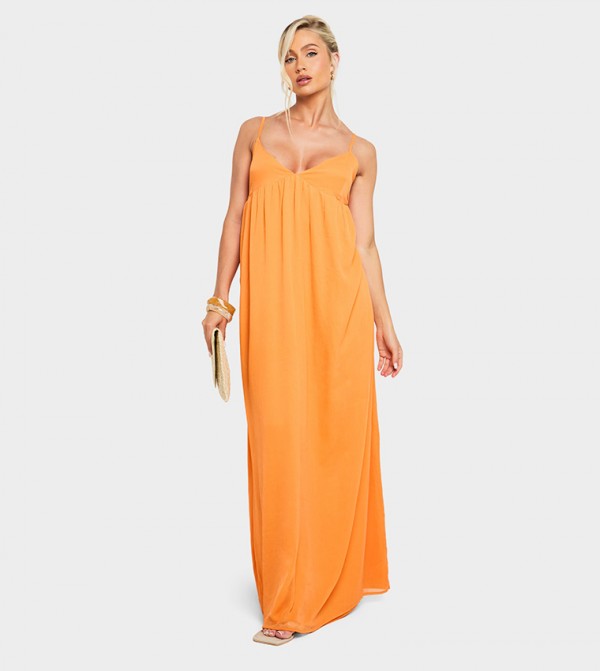 Chiffon Strappy Maxi Dress