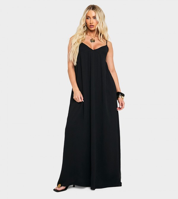 Chiffon Strappy Volume Maxi Dress
