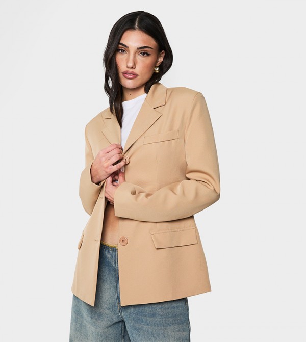Button Down Single Breasted Blazer