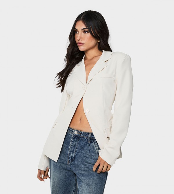 Button Down Single Breasted Blazer