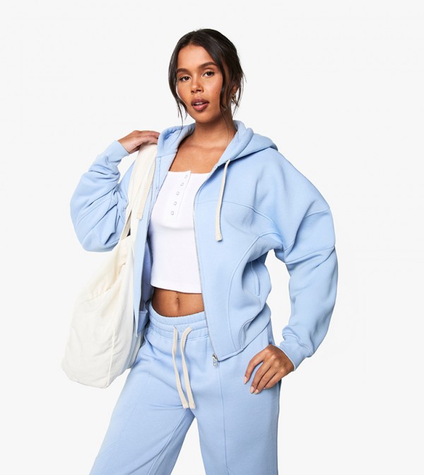 Seam Detail Oversize Hooded Jacket