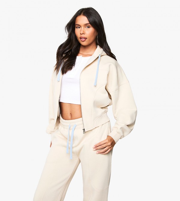 Seam Detail Oversize Hooded Jacket