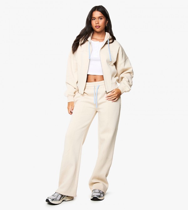 Seam Detail Wide Leg Sweatpants