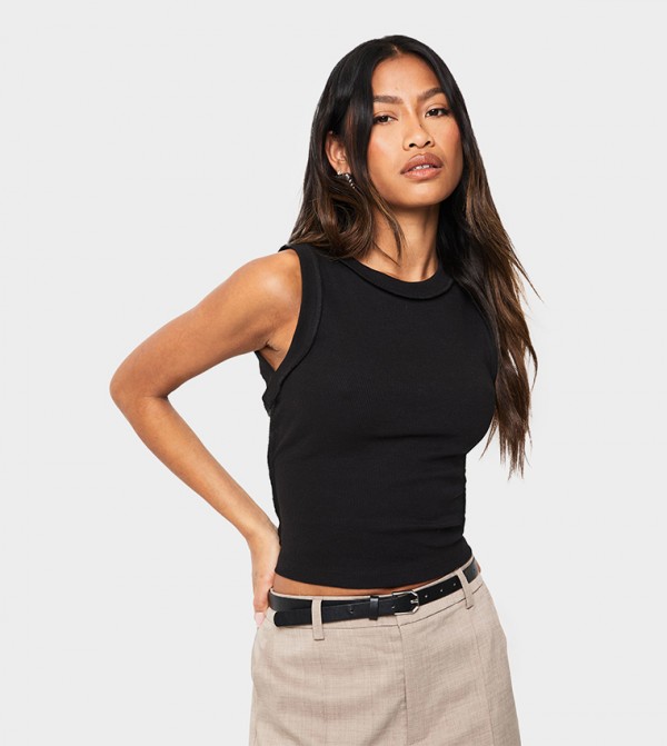 Seam Detail Racer Back Tank Top