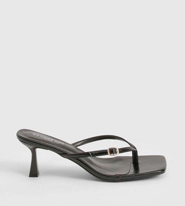 Buckle Detail Toe Post Heel Sandals