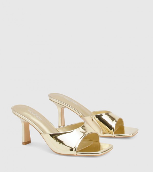 Wide Fit Metallic Heeled Sandals
