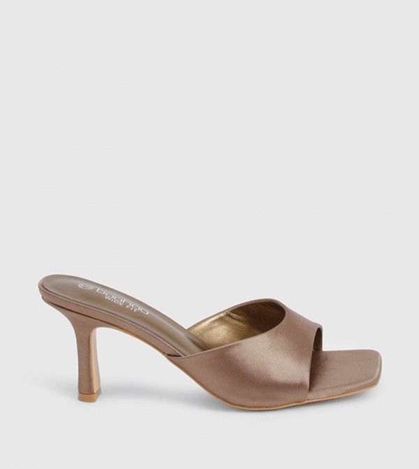 Satin Open Toe Heel Sandals