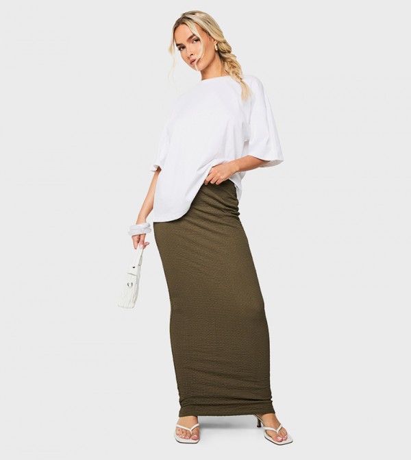 Textured Column Maxi Skirt