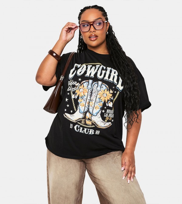 Curve Cowgirl Oversized T-Shirt