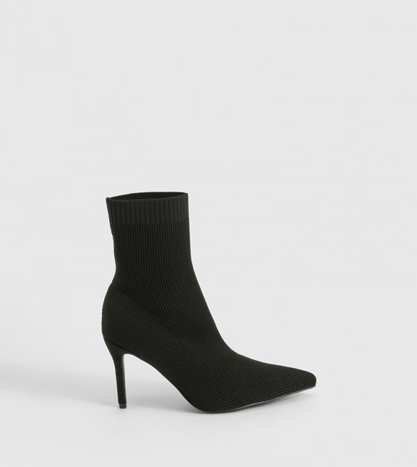 Stretch Knit Pointed Toe Boots