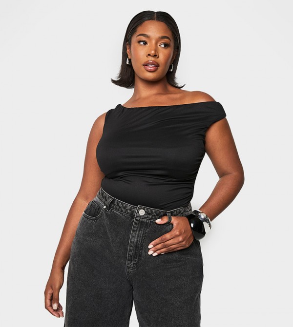 Solid Off Shoulder Bodysuit