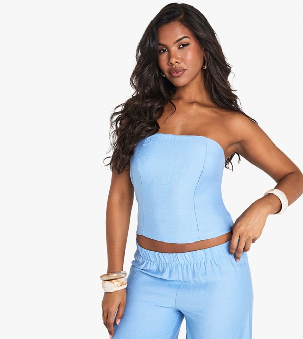 Seam Detail Bandeau Crop Top