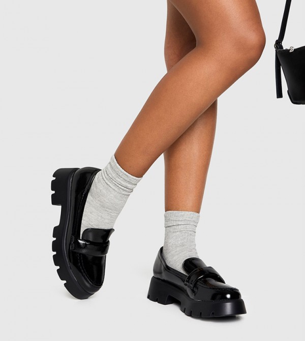 Patent Slip-On Chunky Loafers