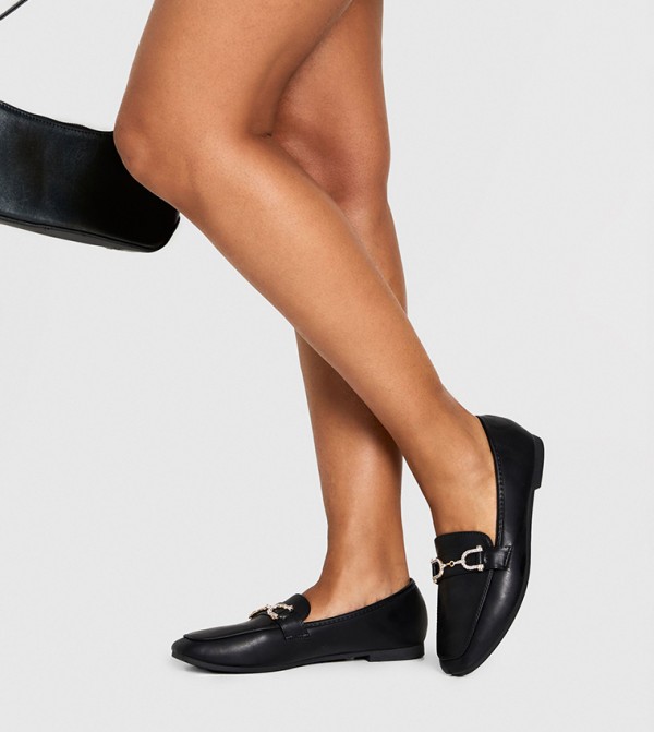 Metal Accent Slip-On Loafers