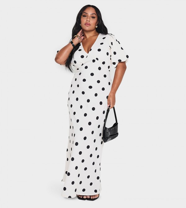 Curve Polka Dot Maxi Dress