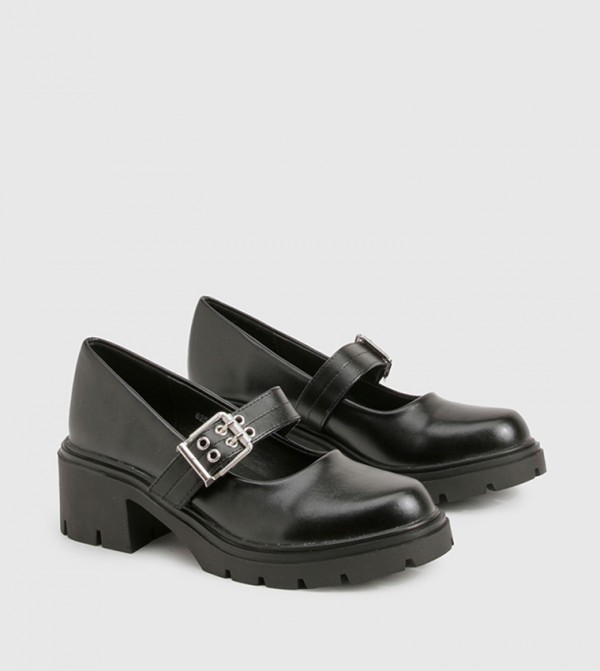 Buckle Detail Patent Mary Janes