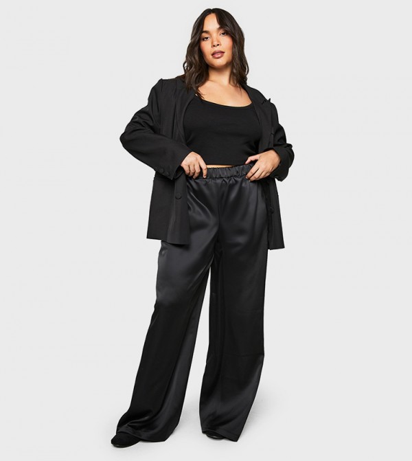 Curve Satin Wide Leg Trousers